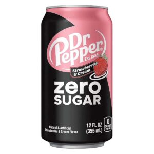 Газированный напиток Dr Pepper Strawberries & Cream Zero Sugar со вкусом клубники и крема (без сахара) опт