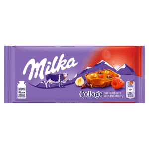 Шоколад Milka Collage with Raspberry с фундуком и малиной опт