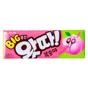 Жевательная резинка Lotte Whatta Big Bubble Gum Green Grape со вкусом персиковой сливы опт