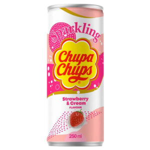 Газированный напиток Chupa Chups Strawberry & Cream со вкусом клубничного крема опт