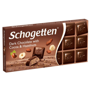 Шоколад Schogetten Dark Chocolate with Cocoa & Hazelnuts с кусочками какао и фундука опт